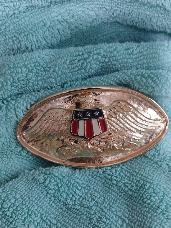 None Other - Gold-tone Eagle Patriotic Belt Buckle For 1 1/2 Inch Belt. New Unused